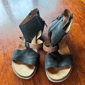 Miz Mooz Black‎ and Brown Leather Sandals- Size 38 (7.5-8 US)